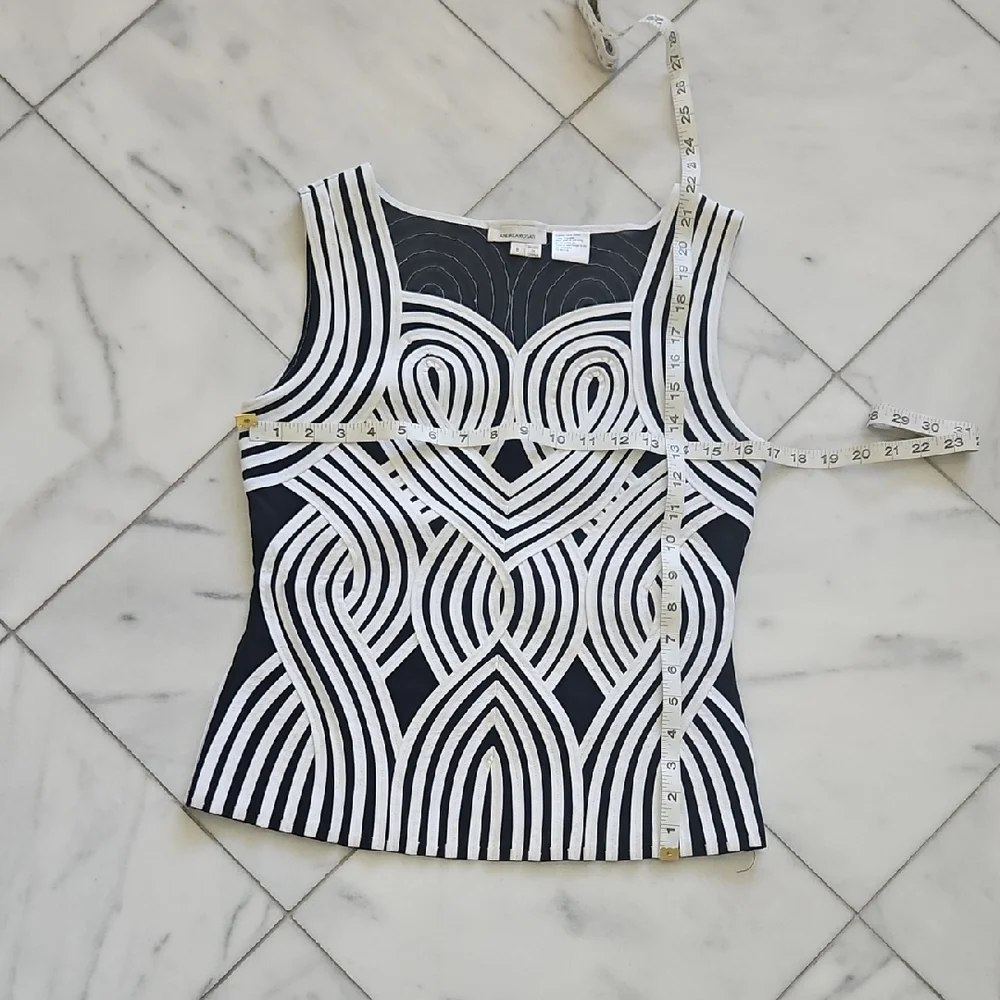Andrea Roseti Black and White Patterned Top and Jacket Set - Picture 8 of 12